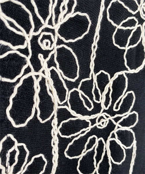 ウエストゴムフラワー刺繍フレアスカート 06-3108