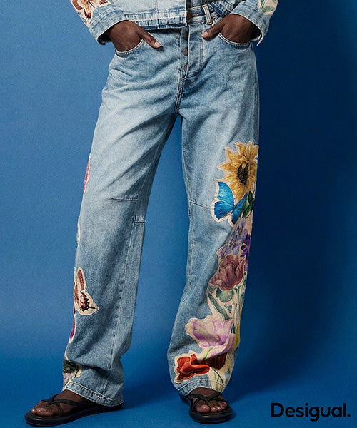 花柄プリントデニムパンツ Desigual 26WWDD22