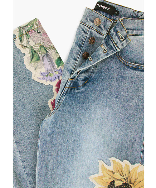 花柄プリントデニムパンツ Desigual 26WWDD22