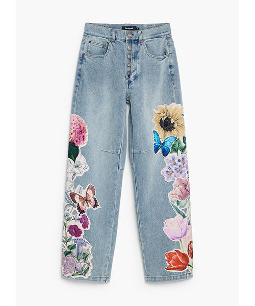 花柄プリントデニムパンツ Desigual 26WWDD22