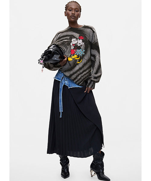 ディズニーミッキー&ミニーゼブラセーター Desigual 26WWJF48