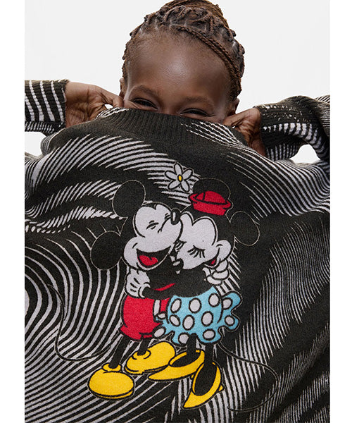 ディズニーミッキー&ミニーゼブラセーター Desigual 26WWJF48