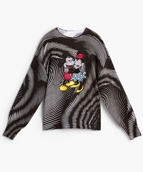 ディズニーミッキー&ミニーゼブラセーター Desigual 26WWJF48