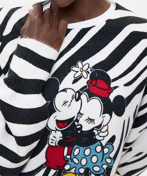 ディズニーミッキー&ミニーゼブラセーター Desigual 26WWJF48