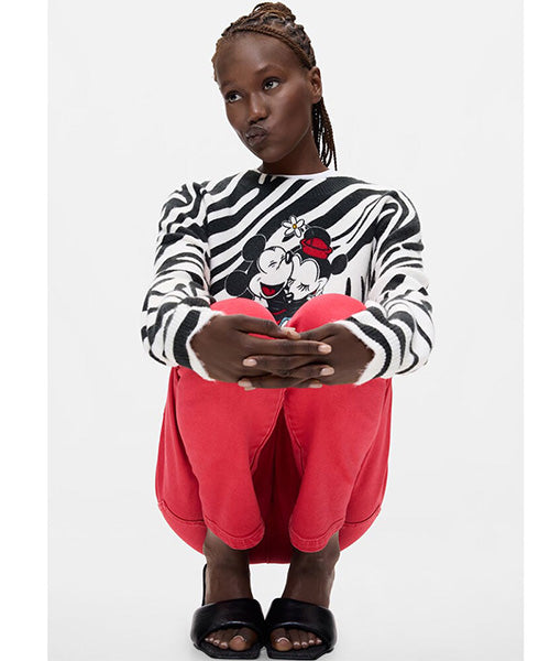 ディズニーミッキー&ミニーゼブラセーター Desigual 26WWJF48