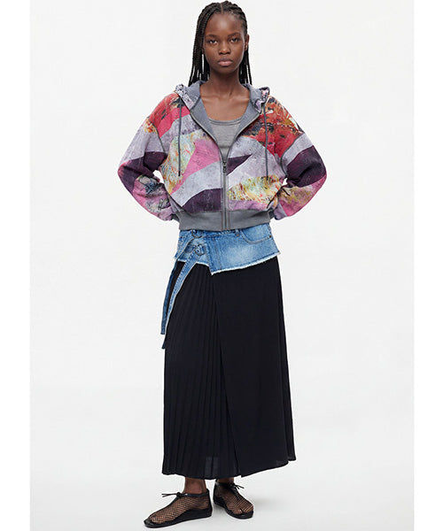 リバーシブルプリントジップパーカー Desigual 26WWSK03
