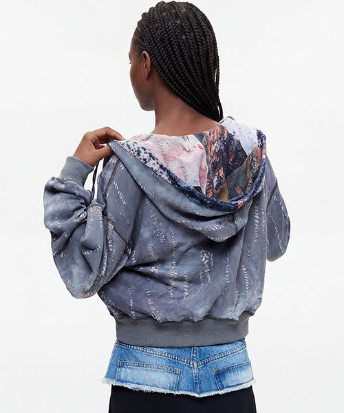 リバーシブルプリントジップパーカー Desigual 26WWSK03
