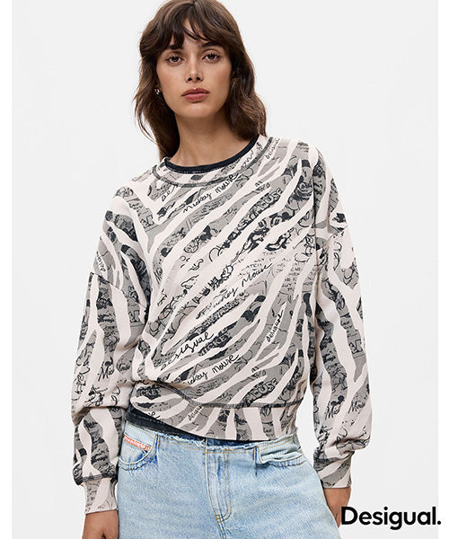 ディズニーゼブラプリントスウェットシャツ Desigual 26WWSK10