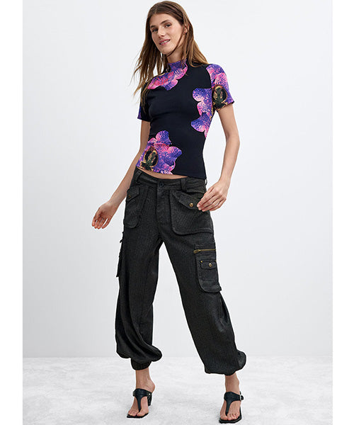 フラワープリント半袖Tシャツ Desigual 26WWTK04