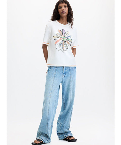 フローラルプリントTシャツ Desigual 26WWTK48