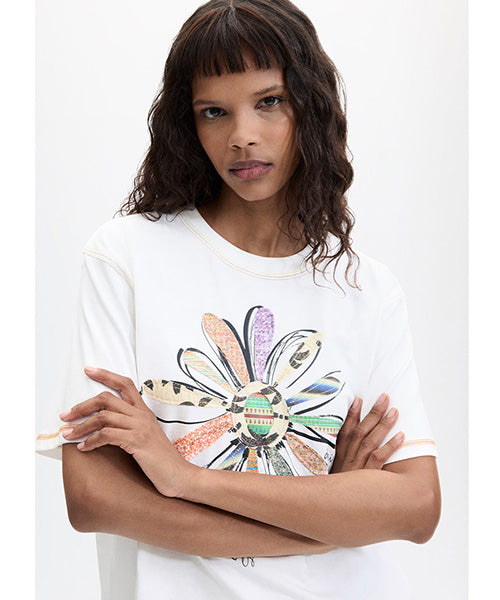 フローラルプリントTシャツ Desigual 26WWTK48