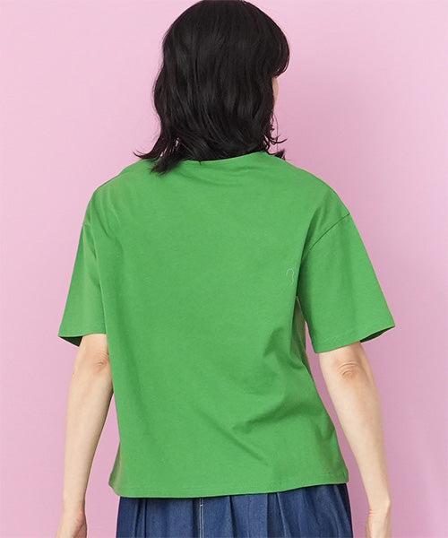 綿100％ロゴプリントコード刺繍Tシャツカットソー 36-1839