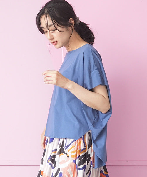【接触冷感】レース切替フレンチスリーブTシャツカットソー 36-1888