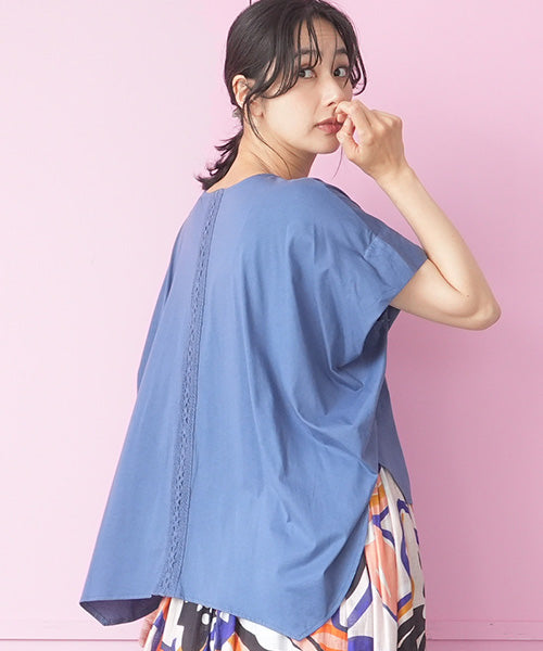 【接触冷感】レース切替フレンチスリーブTシャツカットソー 36-1888