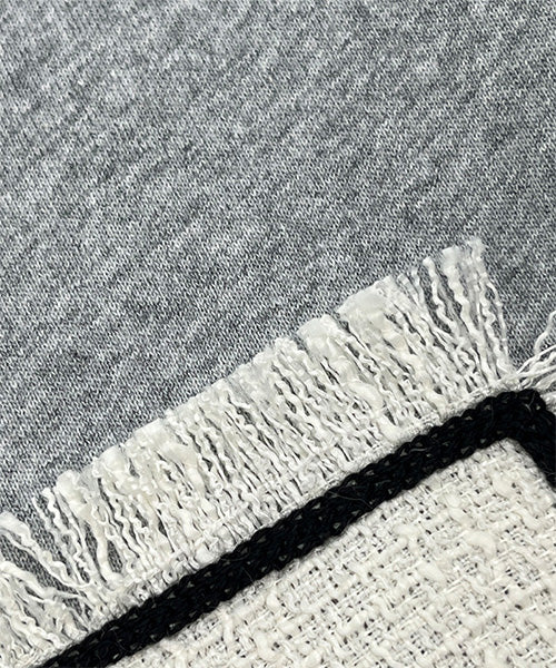 綿100％フェイス刺繍ワッペン付きフレンチスリーブTシャツカットソー 36-1889