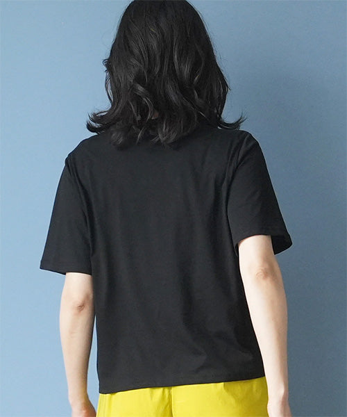 【接触冷感】アートプリント刺繍半袖Tシャツカットソー 36-1892