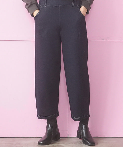 ウエストゴムストレッチ裏微起毛タックワイドパンツ 36-1912