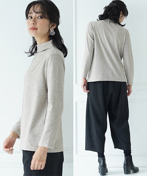 微起毛ストレッチ切替ワイドカットソー 46-0274