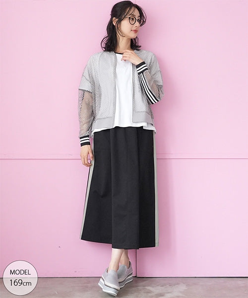 綿100％英字プリント切替デザインTシャツカットソー 46-0298