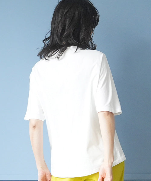 綿100％ラインストーン英字デザインドルマンスリーブTシャツカットソー 46-0302