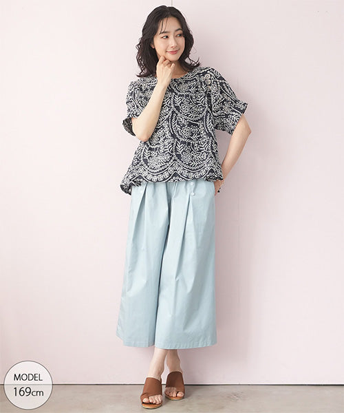 シアー総レース刺繍プルオーバーブラウス 52-0086