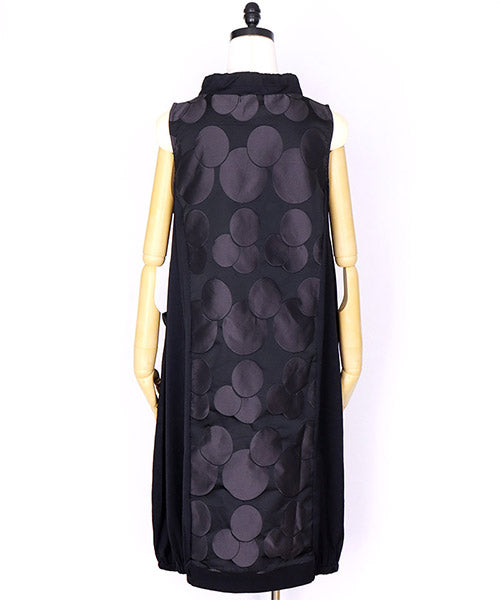 異素材切替ドット柄チュニックベスト 52-0119
