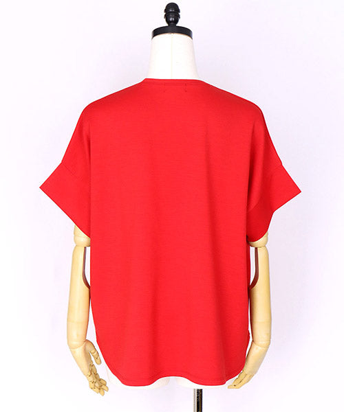 だまし絵プリントドルマンスリーブTシャツカットソー 52-0205